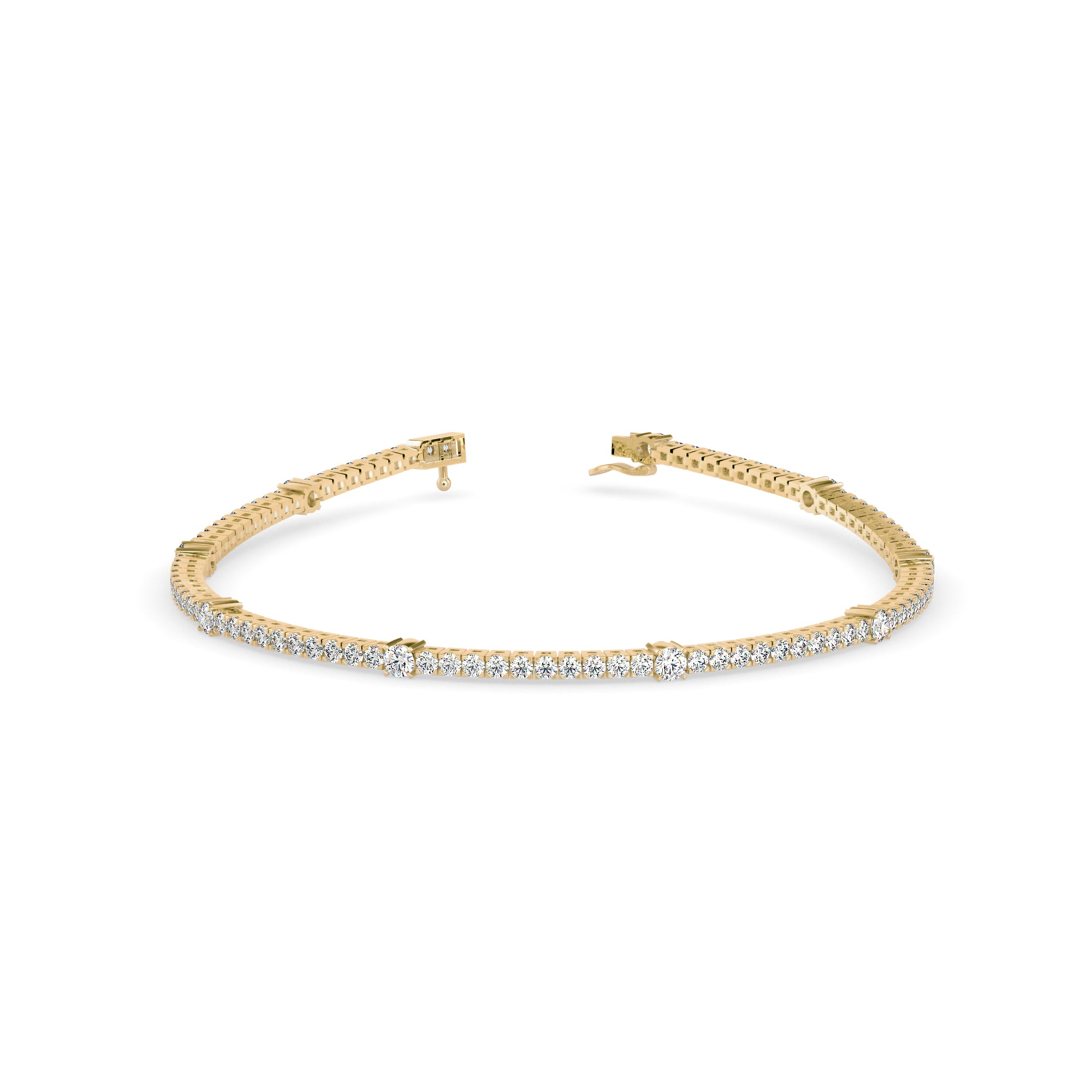 Pulsera de diamantes creados en laboratorio modelo Bar Tennis en oro de 18K (2.35 quilates)